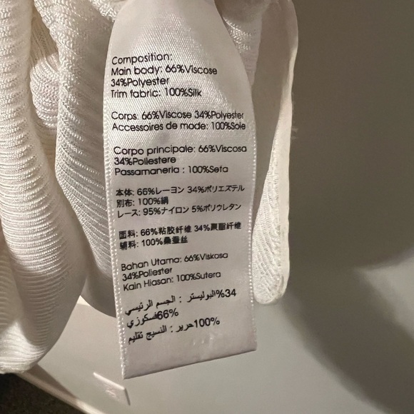 3.1 Phillip Lim Ribbed Lace Trim Sweater Tee White Small - Picture 5 of 6